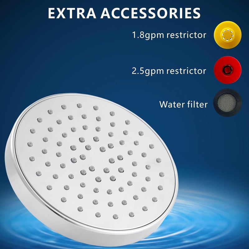 Nuodan High Pressure Shower Head - 4.7“ Powerful Bathroom Pressure Boosting Rain Showerhead - Perfect Universal Replacement for Rainfall Shower Heads (Chrome) - Image 5